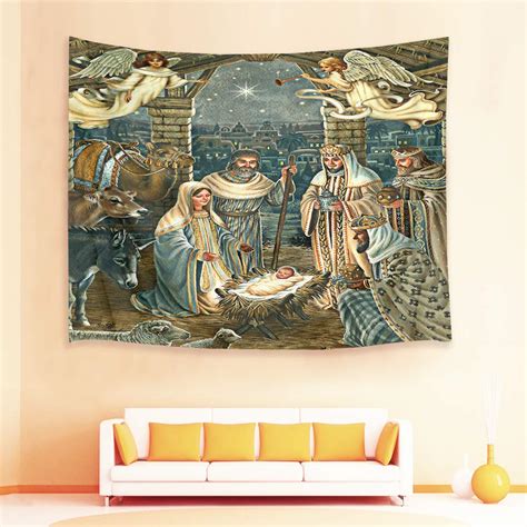 Kerststal Tapestry Jezus Christus Geboorte In Krib Grandado