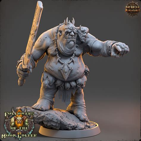 Two Headed Ogre Also In Ettin Size 28mm And 32mm Scale Dungeons And