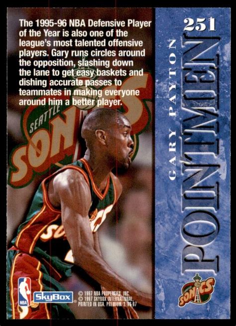 Skybox Premium Gary Payton Seattle Supersonics Ebay