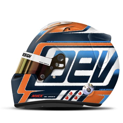 Nyck De Vries Abu Dhabi Alpha Tauri test helmet 2023.