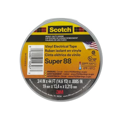 Scotch 3m Vinyl Electrical Tape Super 88 Heavy Duty Grade 34 In X 44