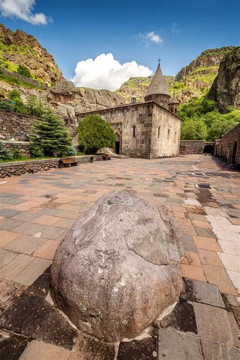 Facade Of Geghard Monastery And Church In Armenia Is An Important