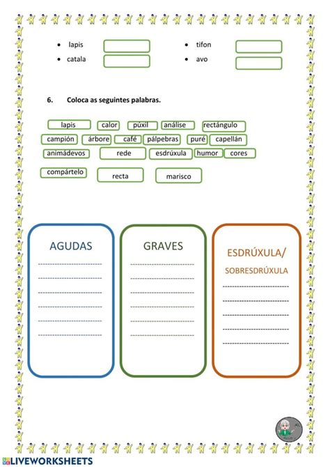 Acento Gr Fico Galego Ficha Interactiva Reglas De Acentuaci N