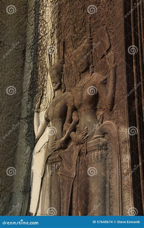 Apsara Dancers Of Angkor Wat Stock Photo Image Of Nude Statue