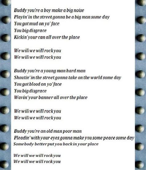 We Will Rock You Lyrics