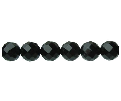 Black Onyx Faceted Round Beads 8mm Strand My Beads