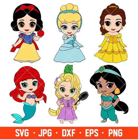 Disney Baby Princess Bundle Svg, Baby Princess Svg, Disney P | Inspire ...