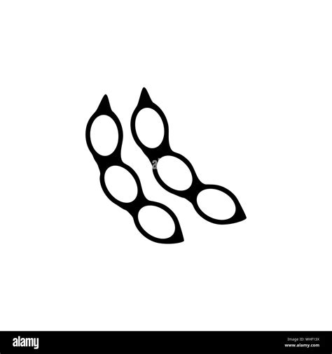 Soya Bean Pod Soybean Flat Vector Icon Illustration Simple Black