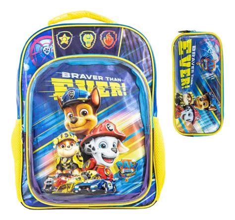 Kit Escolar Mochila Primaria Y Lapicera Paw Patrol Original Ruz