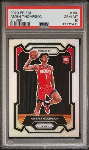 Amen Thompson Panini Prizm Basket Ball Rookie Argent Rc Psa