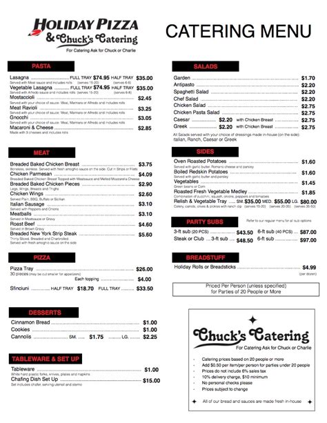 New Catering Menu