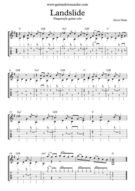 "Landslide" - Arranged for fingerstyle Guitar by Bill Tyers