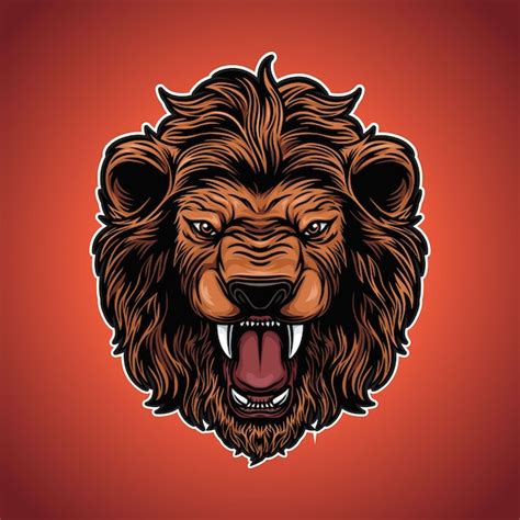 Illustration De Mascotte De Tête De Lion Vecteur Premium