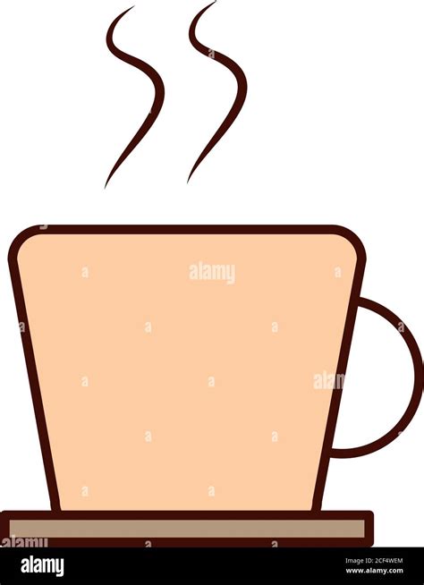 Hot Coffee Cup Aroma Beverage Vector Illustration Line And Fill Icon