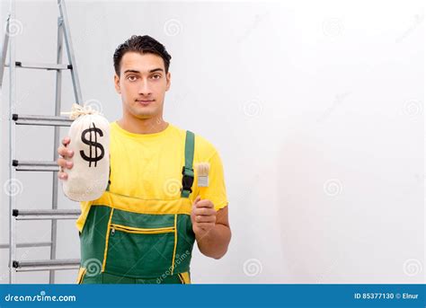 The Construction Worker Working At The Site Stock Photo Image Of