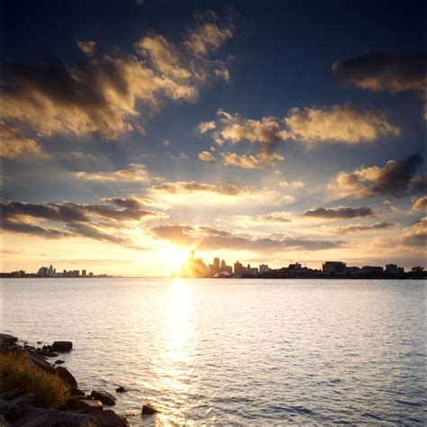 Detroit skyline sunset - The Motorless City