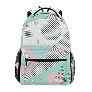 Amazon.com: Geometric Shape Printed Casual Laptop Backpack College ...