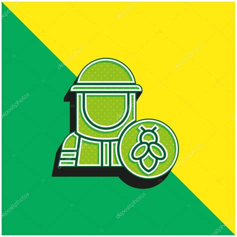 Apicultor Verde Y Amarillo Moderno Vector D Icono Del Logotipo