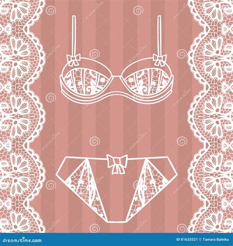 Hand Drawn Lingerie Panty And Bra Set Stock Vector Illustration Of