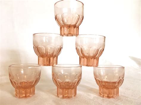 Gorgeous Set Of Six Rose Pink Liquor Glasses French Vintage Etsy