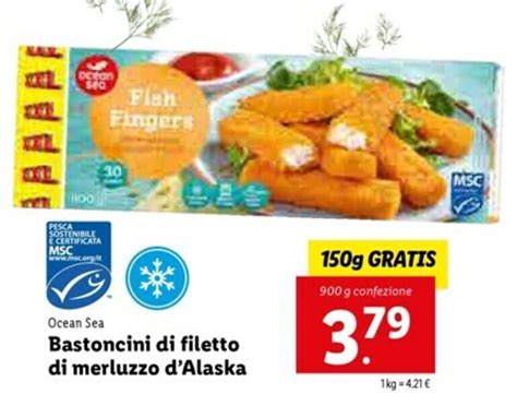 Ocean Sea Bastoncini Di Filetto Di Merluzzo D Alaska G Offerta Di Lidl