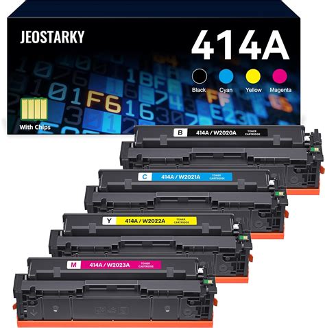 414a Toner Cartridges 4 Pack With Chip Replacement For Hp