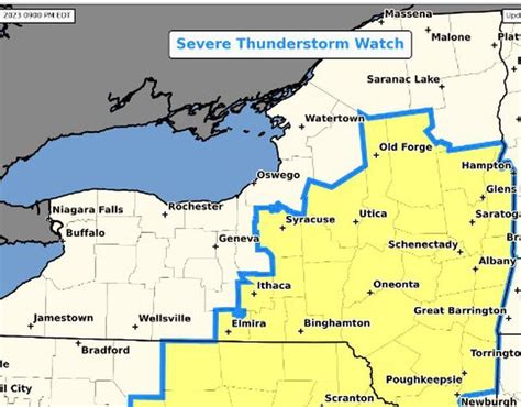 Severe Thunderstorm Watch Issued Across Much Of Upstate New York