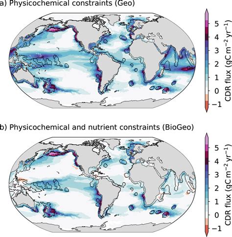 The Change In Airsea Carbon Flux In The A Geo And B BioGeo