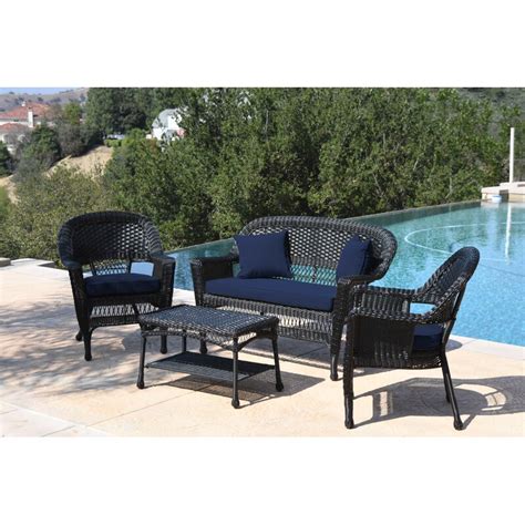 August Grove Cecilton Wicker 4 Person Outdoor Seating Group With