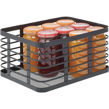 Mdesign Panier De Rangement Polyvalent Bo Te En M Tal Pour La Cuisine