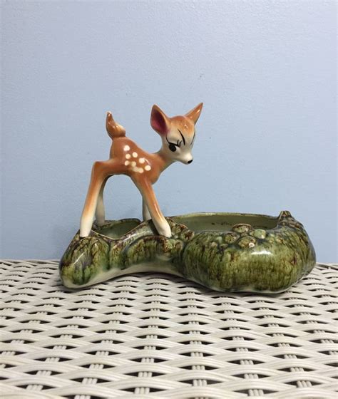 Retro Bambi Planter Figurine S Deer Fawn Etsy Figurines Deer