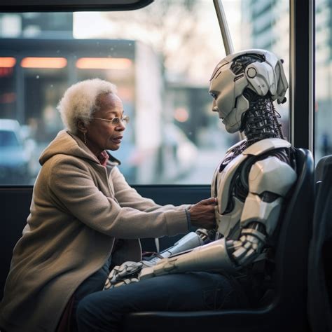 Une Femme Qui Tra Ne Avec Un Robot Photo Gratuite