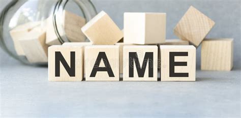 Name Word Written On Wood Block Name Text On Wooden Table For Stock