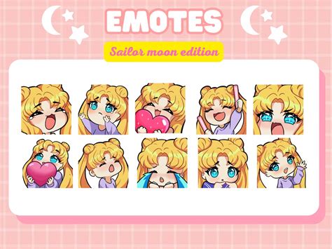 Sailor Moon Emotes Usagi Emotes For Twitch Discord Twitch Emotes