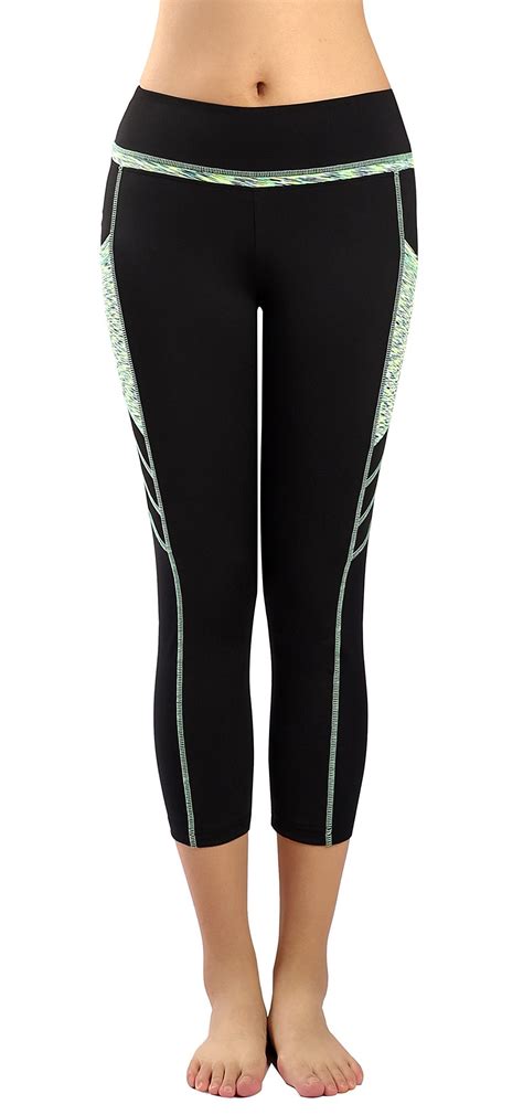 Zinmore Womens Capri Yoga Pants Exercise Running Workout Leggings Pockets Xlarge Black66