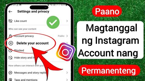 Paano Magtanggal Ng Instagram Account Nang Permanenteng IPhone