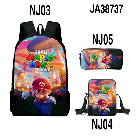Especial por tiempo limitado Anime Mario Bros Niños Mochila + Mensajero