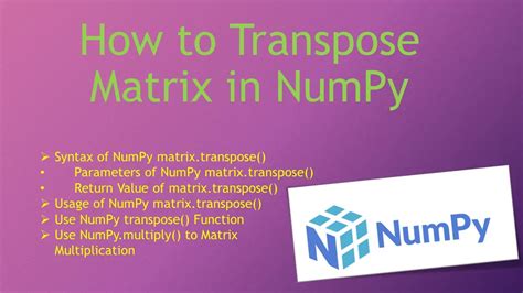 How To Transpose Matrix In Numpy Spark By {examples}