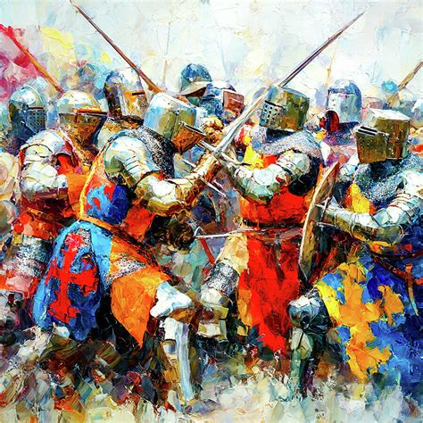 medieval knights  battle  painting  brian stevens fine art america