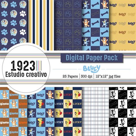 Digital Paper Bluey Papel Digital Diseño Bluey Fondo Birthday Party