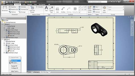 Part Autocad Inventor Lt Suite Creating Multi Sheet Drawings Youtube