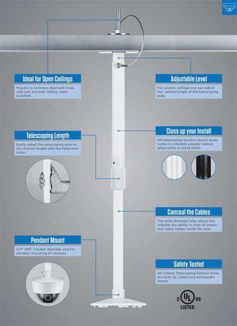 Say No To Conduit Try Telescoping Camera Poles For Pendant Mount Cctv