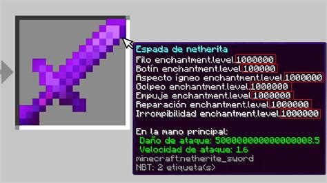 ESPADA De NETHERITE Con TODO ENCANTADO A NIVEL 1 000 000 En MINECRAFT