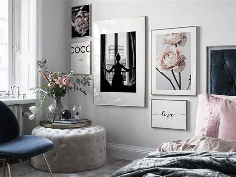 Bedroom inspiration | Posters and art prints in picture walls and collages