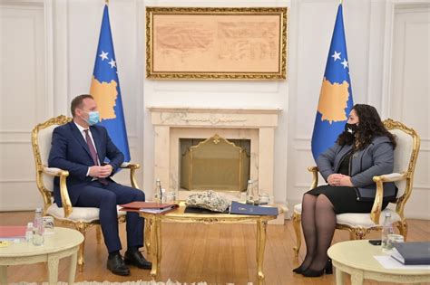 The Acting President Of Kosovo Vjosa Osmani Received The Minister Of