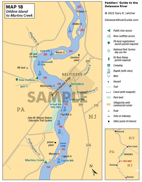 Full set (Hancock to Trenton), 26 maps | Paddlers’ Guide to the Delaware River