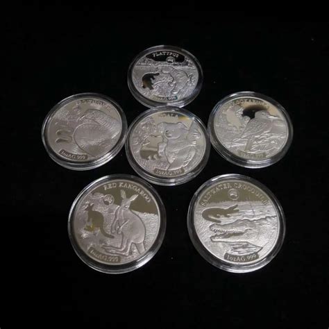 Lote De 6 Unidades De Monedas Australianas De 1 Onza Monedas De Plata