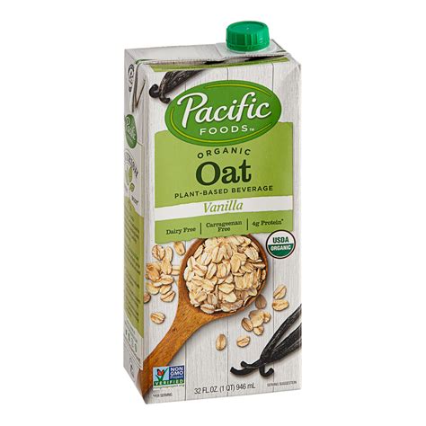 Pacific Foods Organic Vanilla Oat Milk 32 Fl Oz 12case