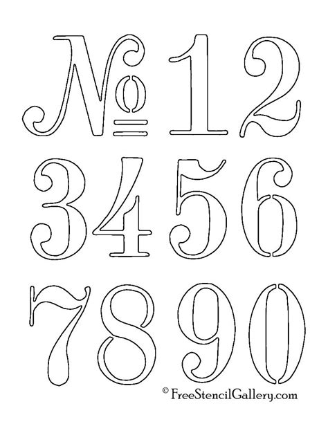 Numbers Stencil … | Outdoor Decor | Lette… - Free Printable Fancy ...