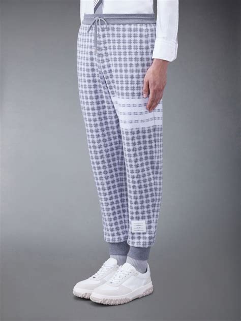 Checked Jacquard Track Pants Thom Browne